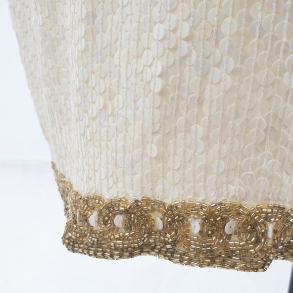 Vintage 10 Silk Versace-Style Sequin Dress White - Picture 9 of 12